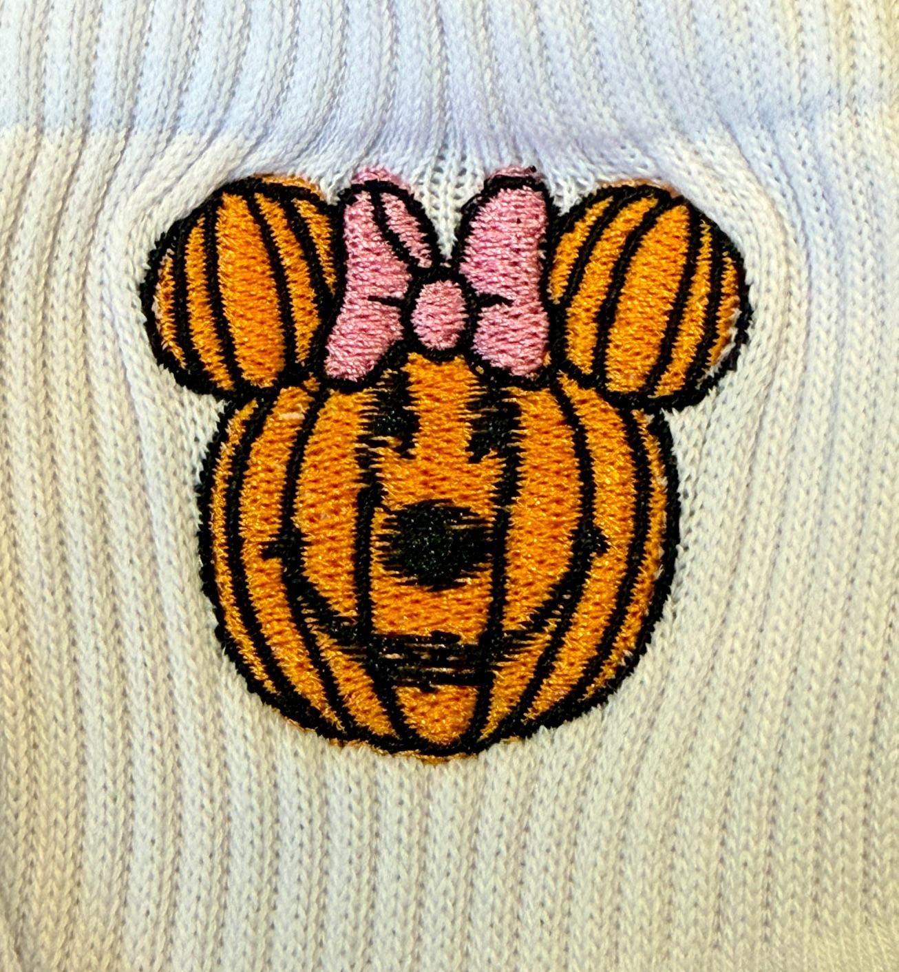 Embroidered girl Mouse Pumpkin Ladies Socks