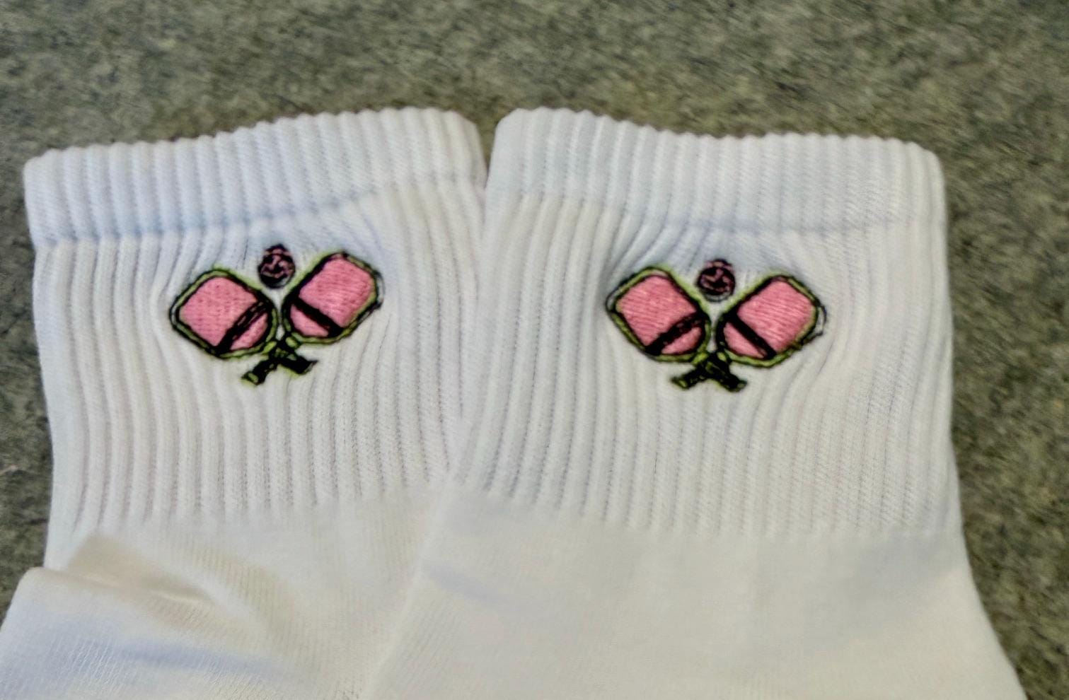 Ladies Embroidered Pickleball Socks