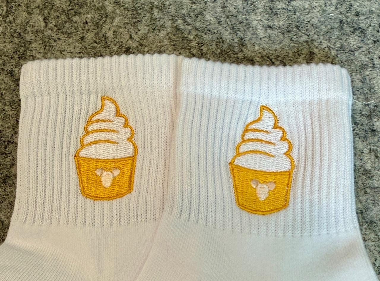 Dole Whip Embroidered Socks