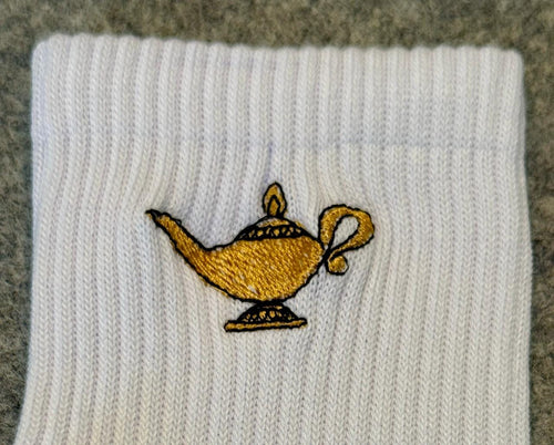 Aladdin's Magic Lamp Embroidered Ladies Socks.