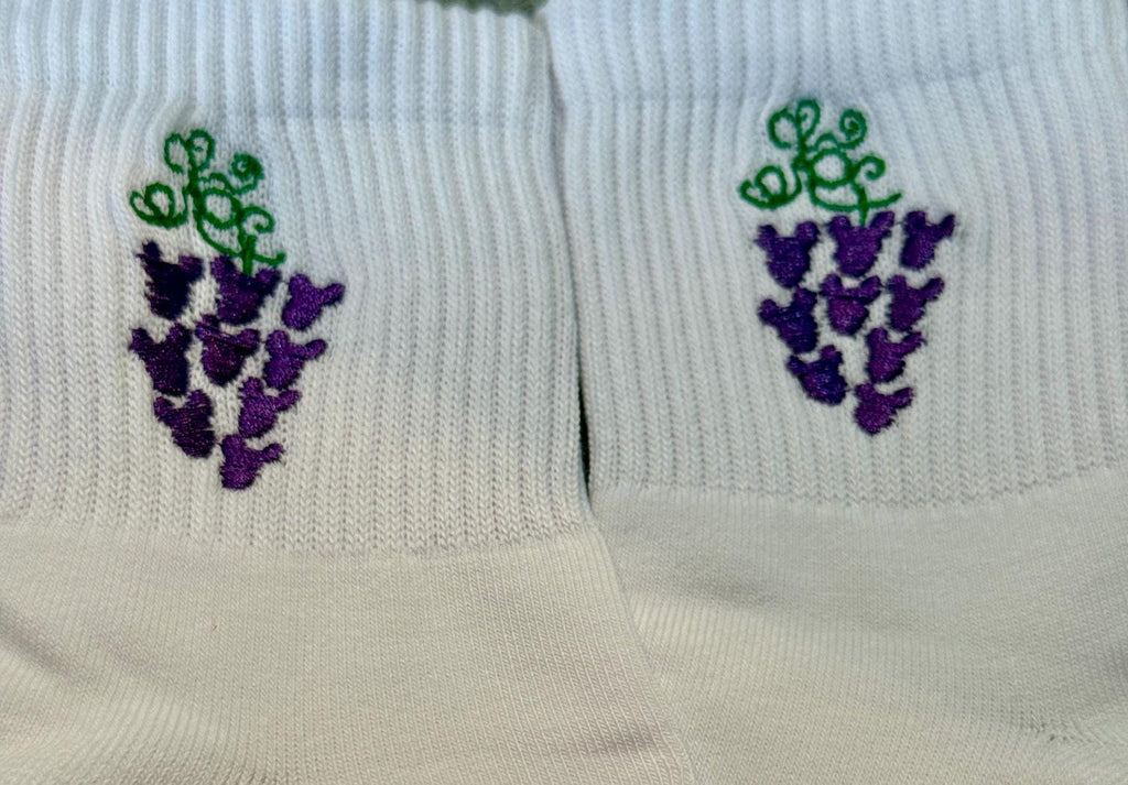 Ladies Embroidered Socks, Perfect for Food & Wine Festival.  Mickeys on the Vine