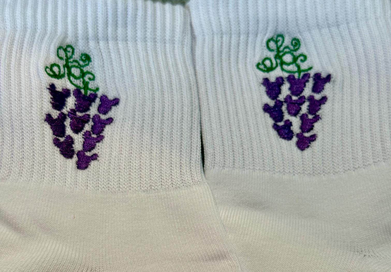 Ladies Embroidered Socks, Perfect for Food & Wine Festival.  Mickeys on the Vine
