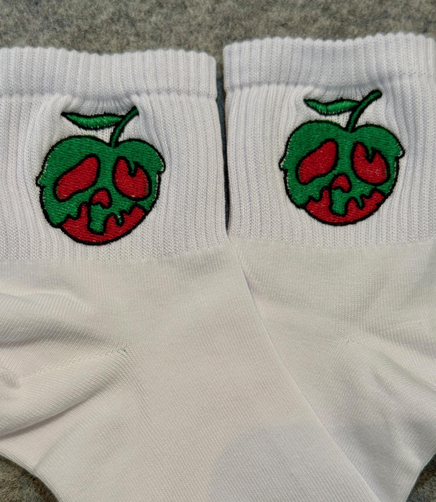 Evil Queen's Poison Apple from Snow White Ladies Embroidered Socks.