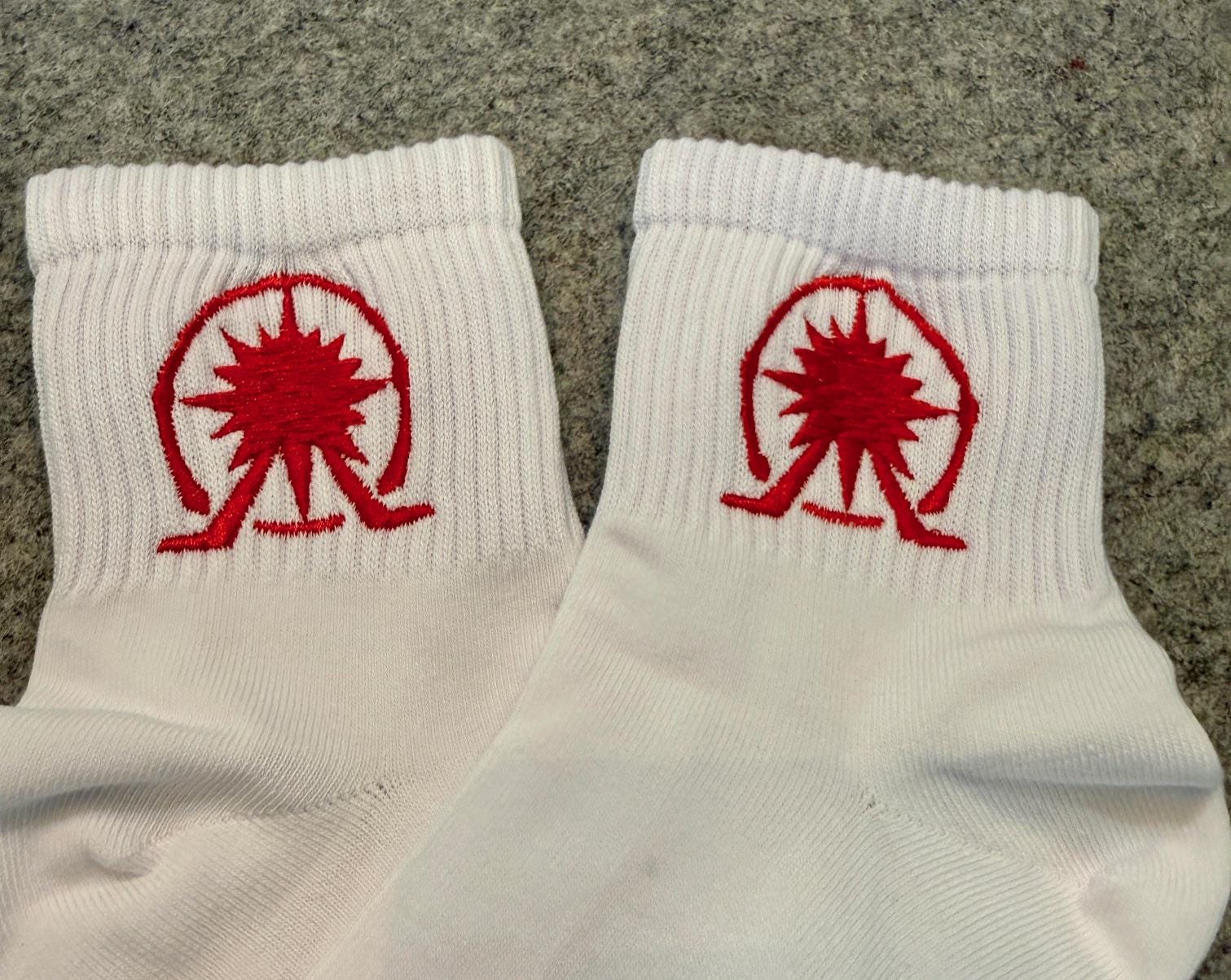 DisneyLand's California Adventure , embroidered with the Pixar Pal-A-Round Icon, Ladies socks