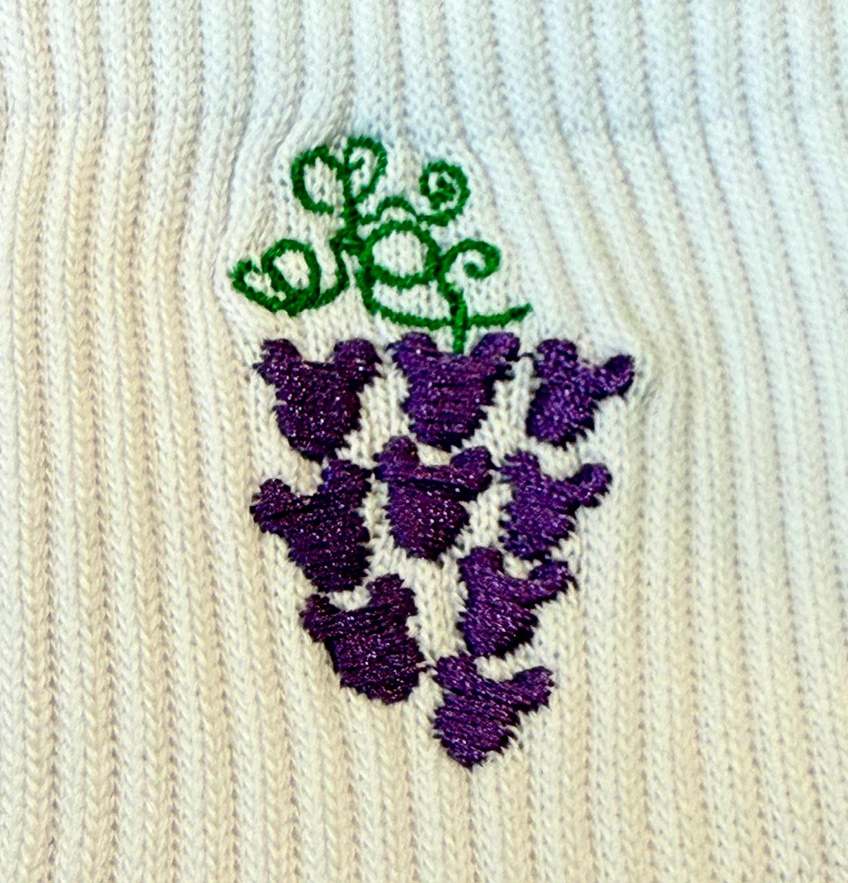 Mickey Pineapple Embroidered Ladies Socks.