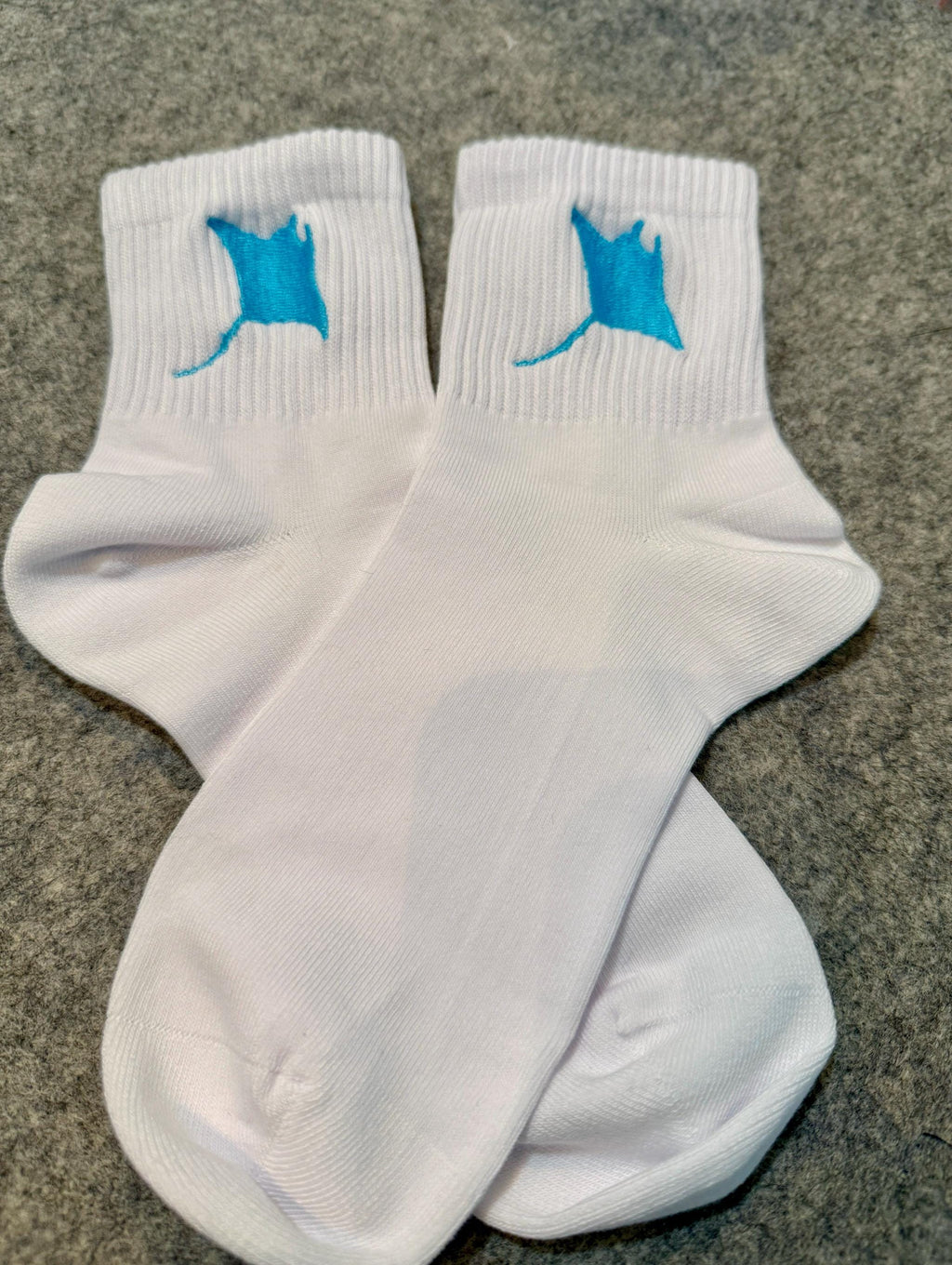 Manta Ray Embroidered Ladies Socks.