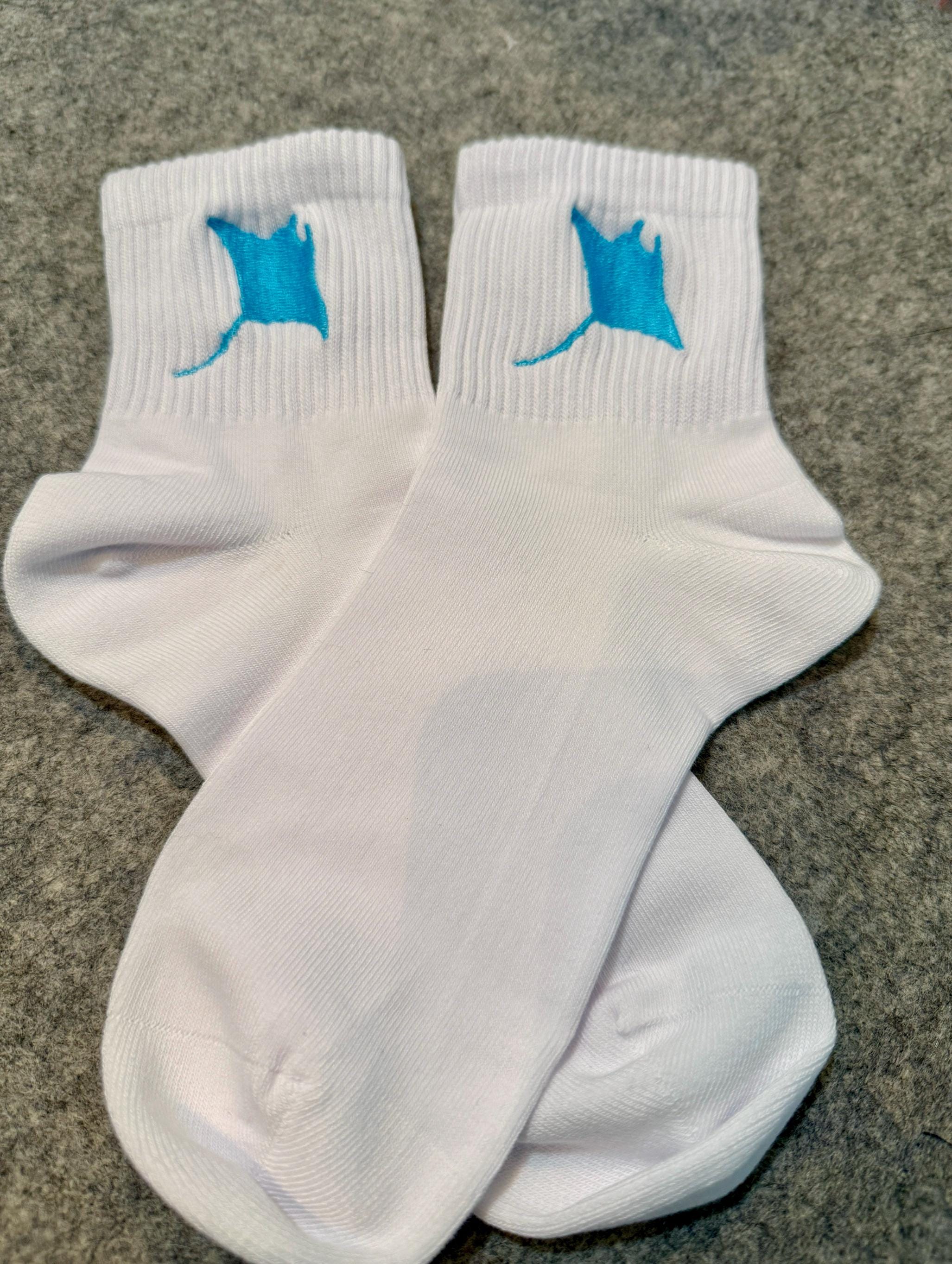 Manta Ray Embroidered Ladies Socks.