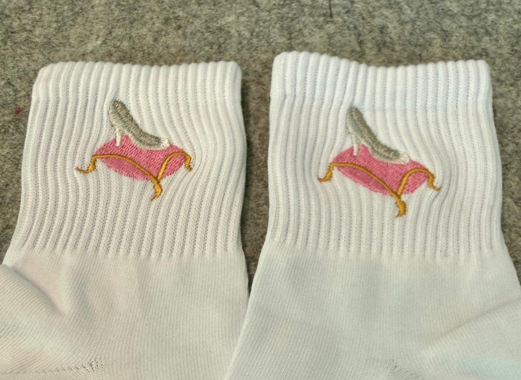 Cinderella's Glass Slipper Embroidered Socks