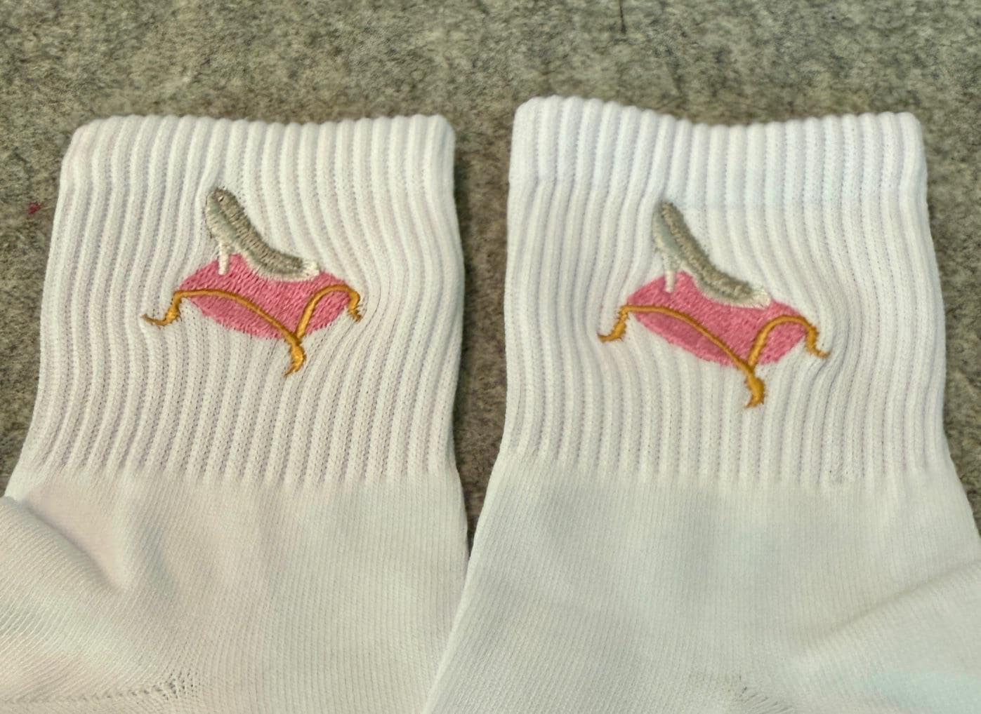 Cinderella's Glass Slipper Embroidered Socks
