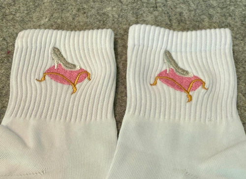 Cinderella's Glass Slipper Embroidered Socks
