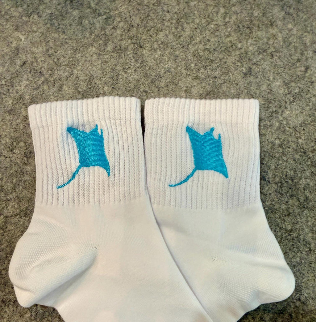 Manta Ray Embroidered Ladies Socks.
