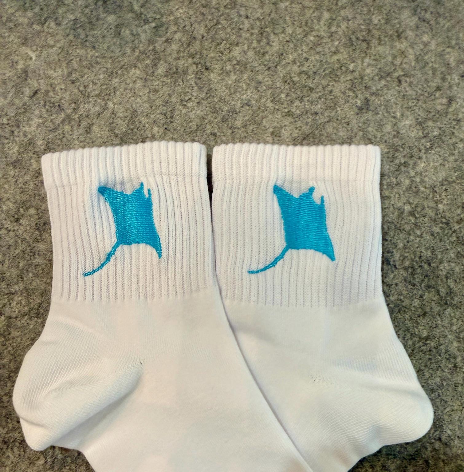 Manta Ray Embroidered Ladies Socks.