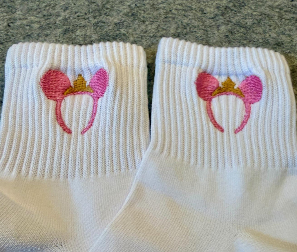 Little Mermaid Ears/Headband Embroidered Socks with Dinglehopper!