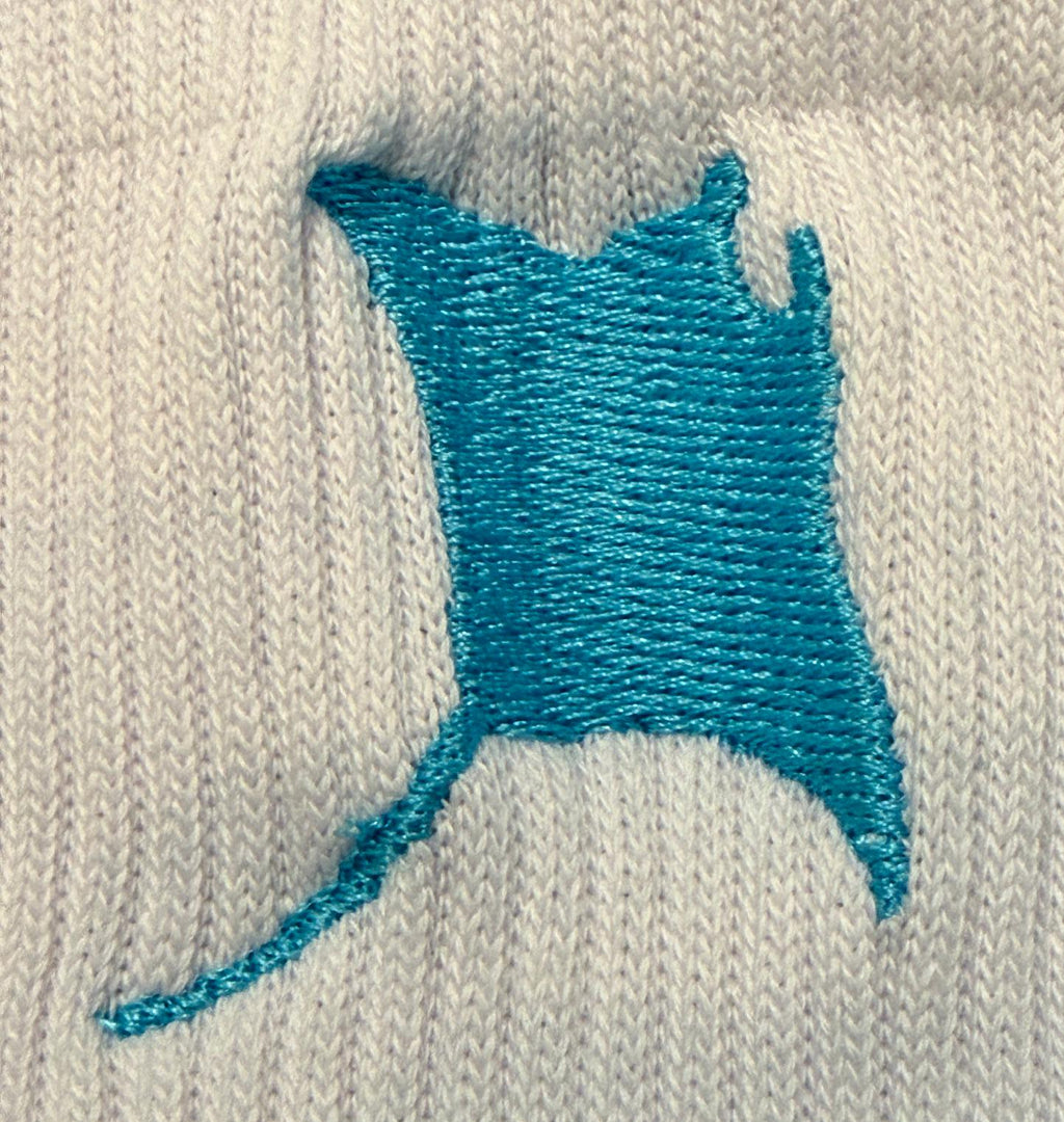 Manta Ray Embroidered Ladies Socks.