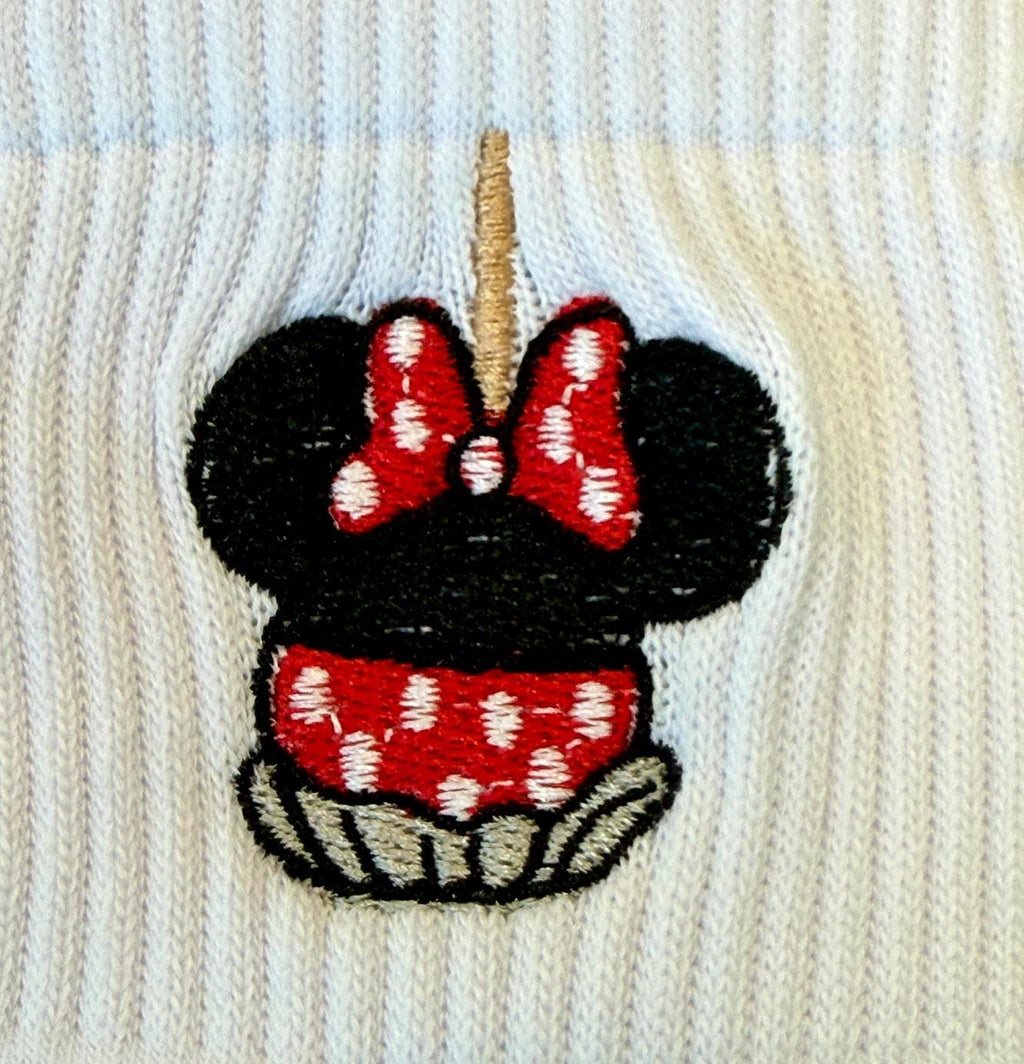 Minnie inspired Candied Apple Embroidered Ladies Socks