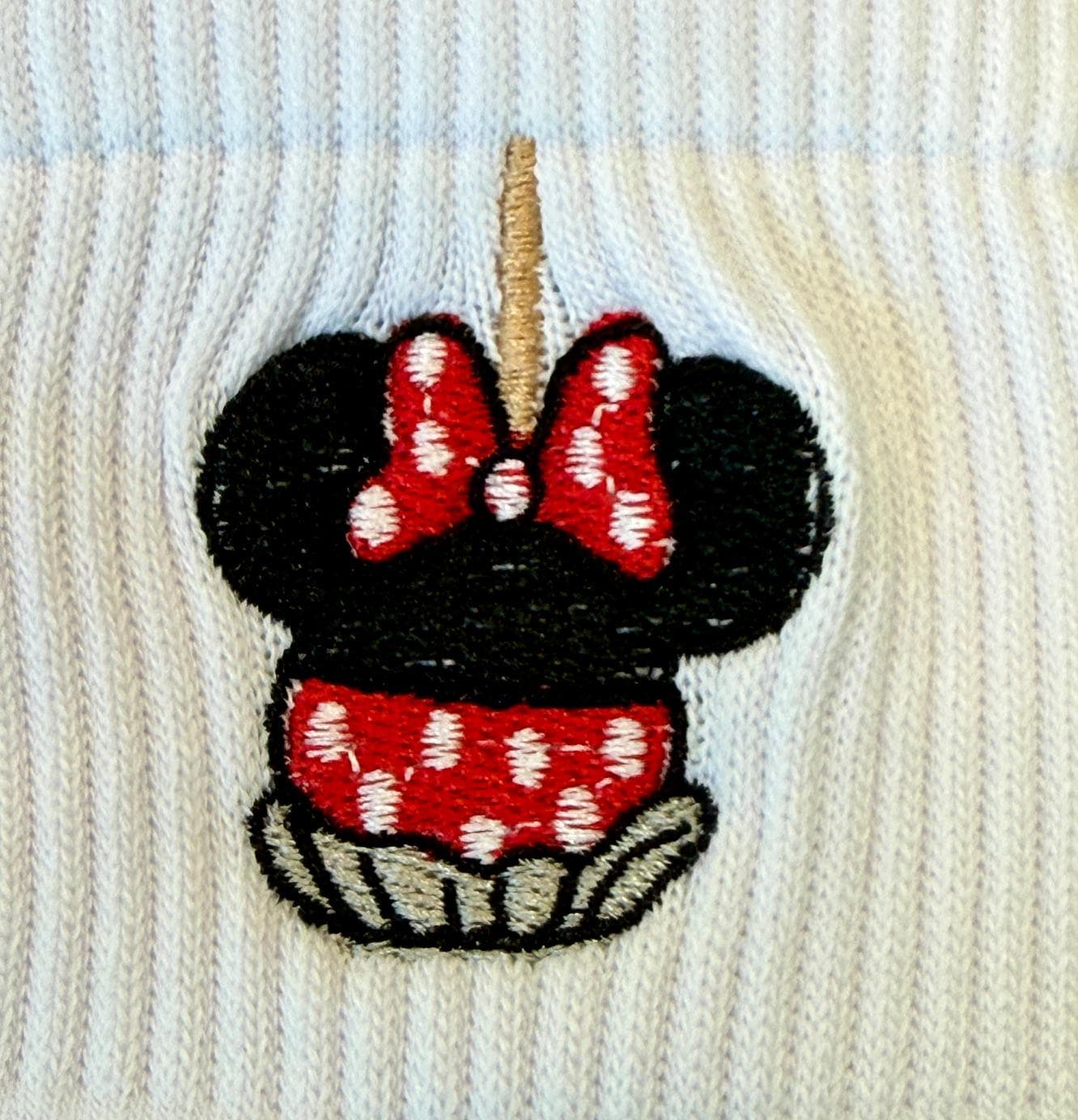 Minnie inspired Candied Apple Embroidered Ladies Socks