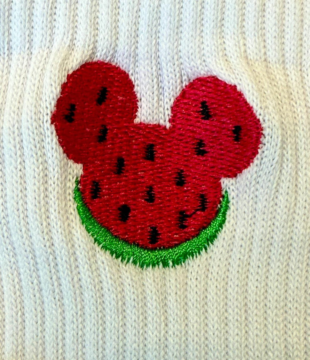 Watermelon Mouse Embroidered Ladies Socks