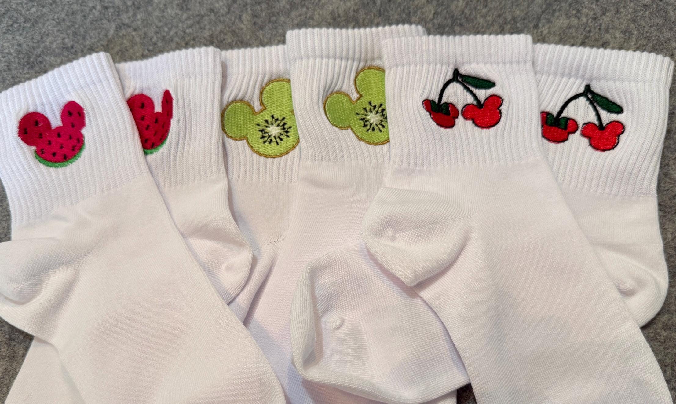 Kiwi Mouse Embroidered Ladies Socks