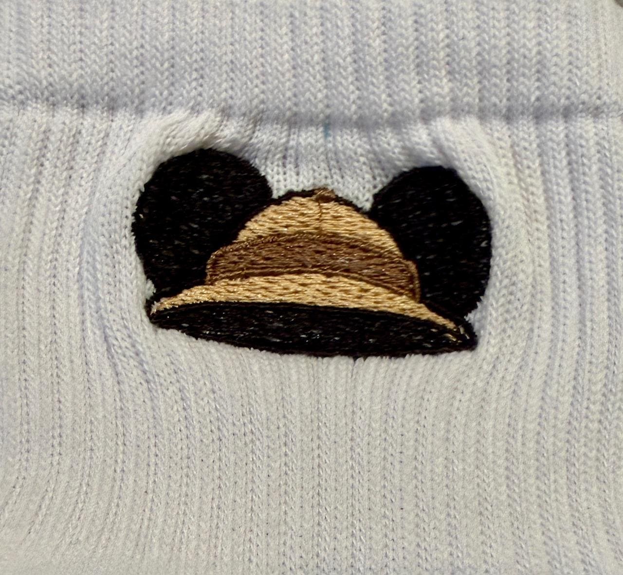 Embroidered Safari Hat Mickey Socks – Moisture-Wicking Park Wear
