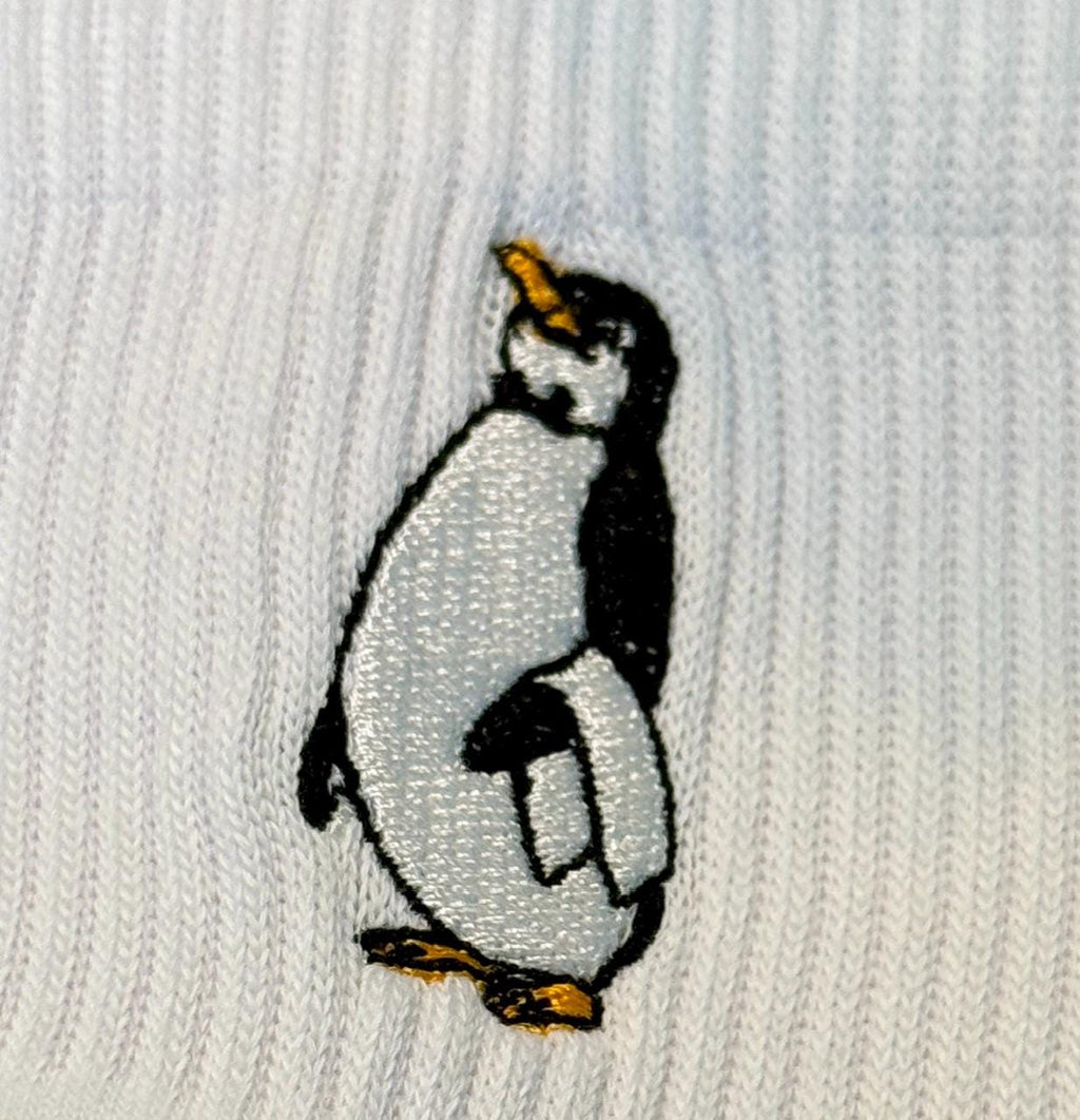 Penguin Waiter Embroidered Ladies Socks.