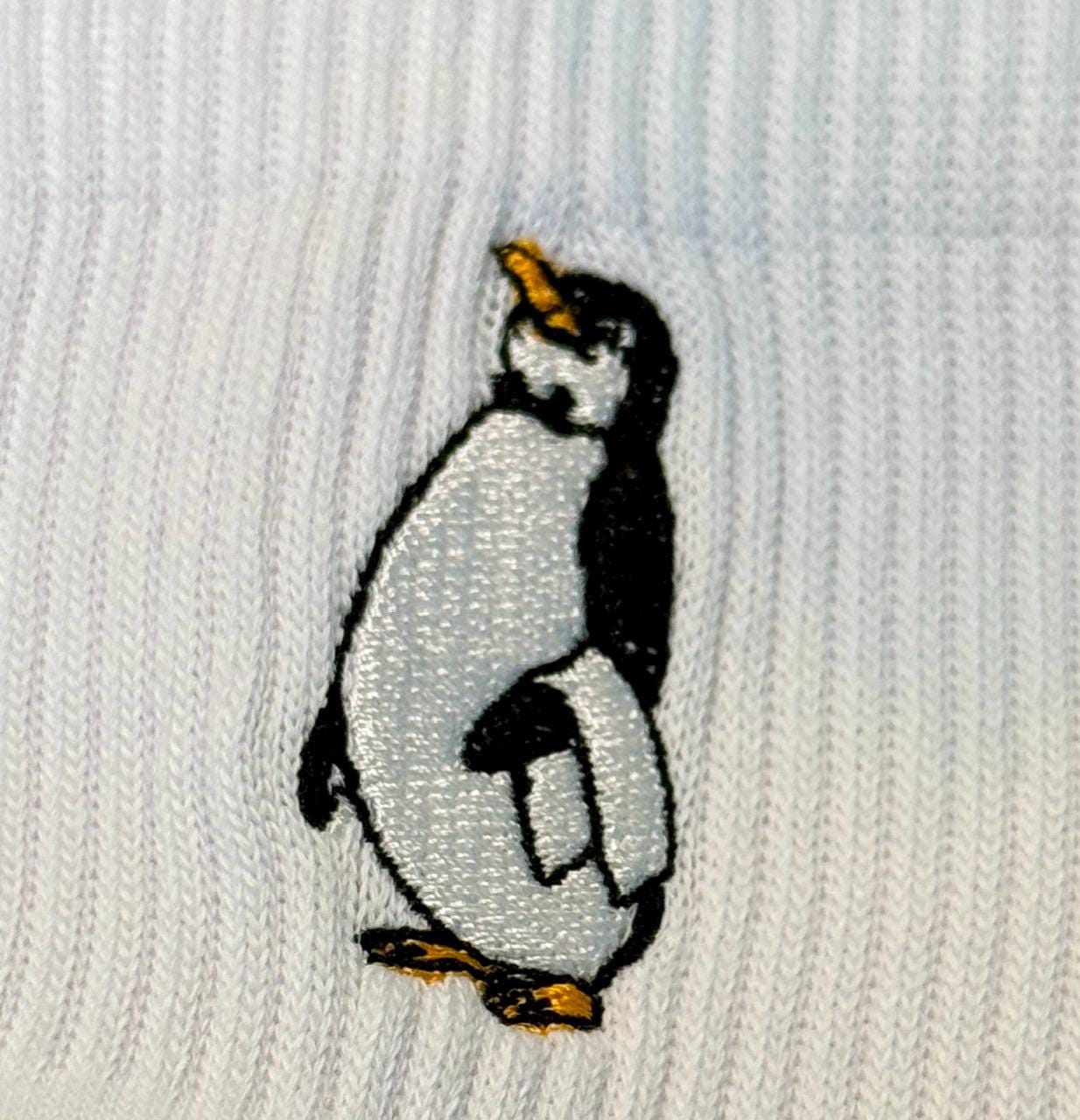 Penguin Waiter Embroidered Ladies Socks.