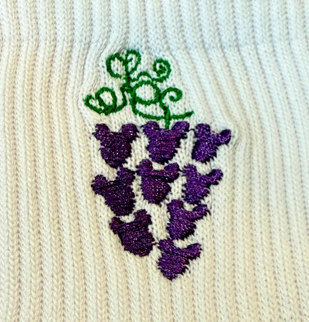Ladies Embroidered Socks, Perfect for Food & Wine Festival.  Mickeys on the Vine