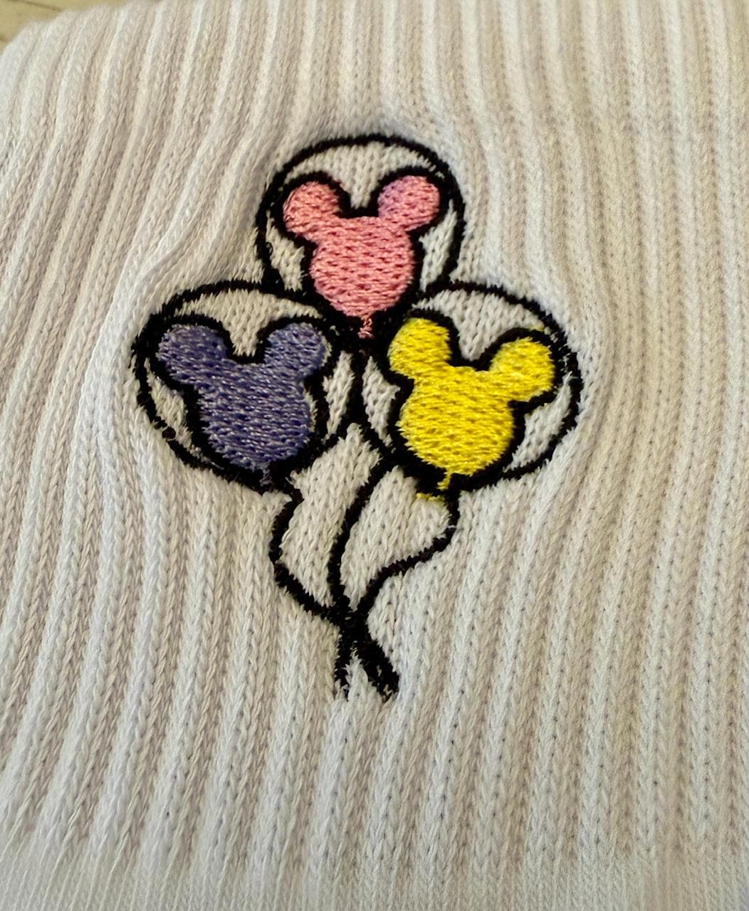 Mickey Balloon Bouquet Embroidered Socks for Ladies