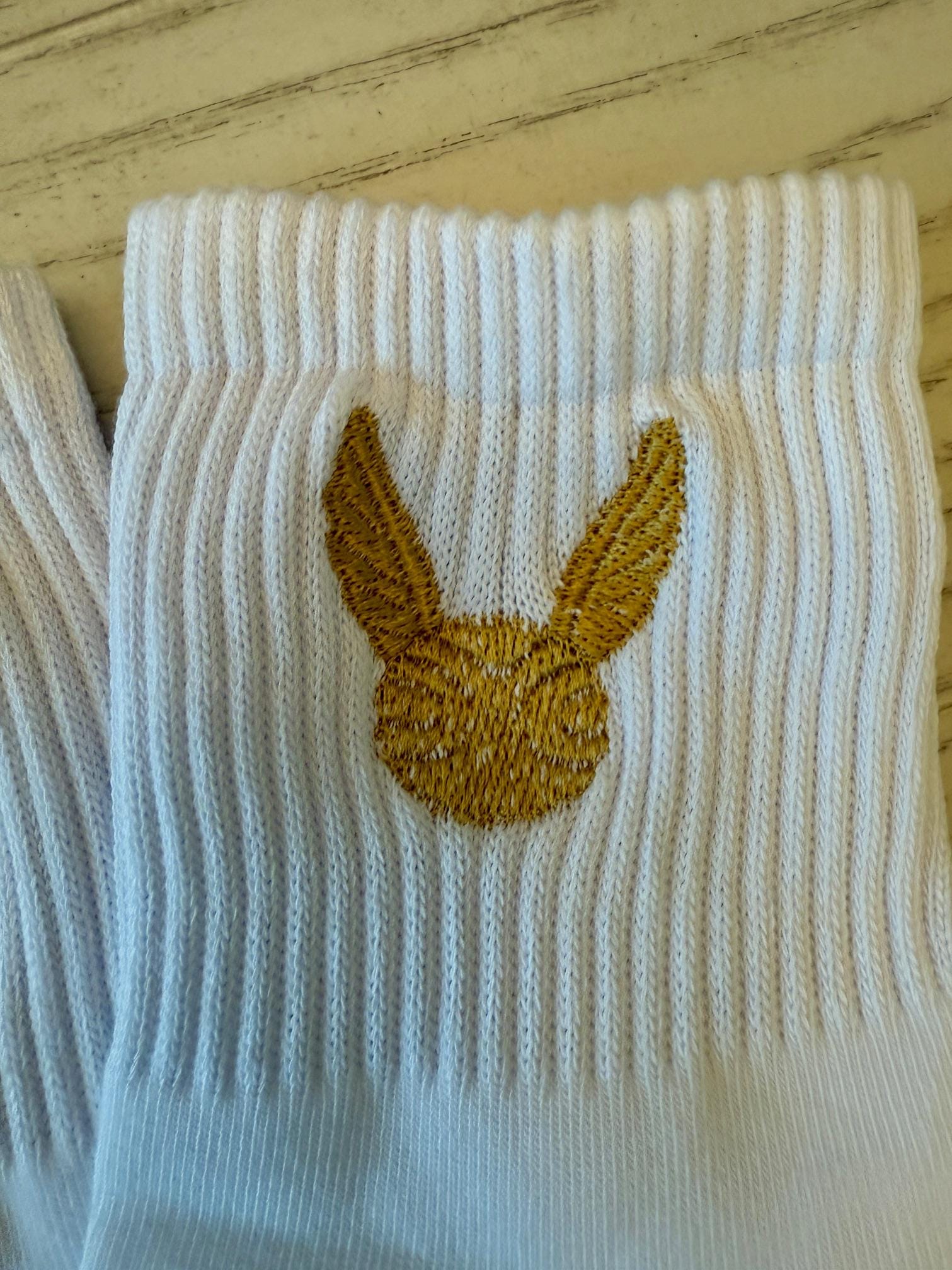 Golden Snitch Ladies quarter crew socks.