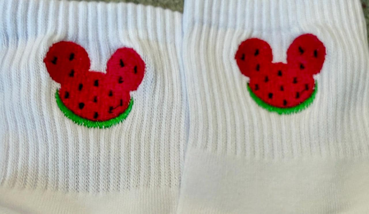 Watermelon Mouse Embroidered Ladies Socks