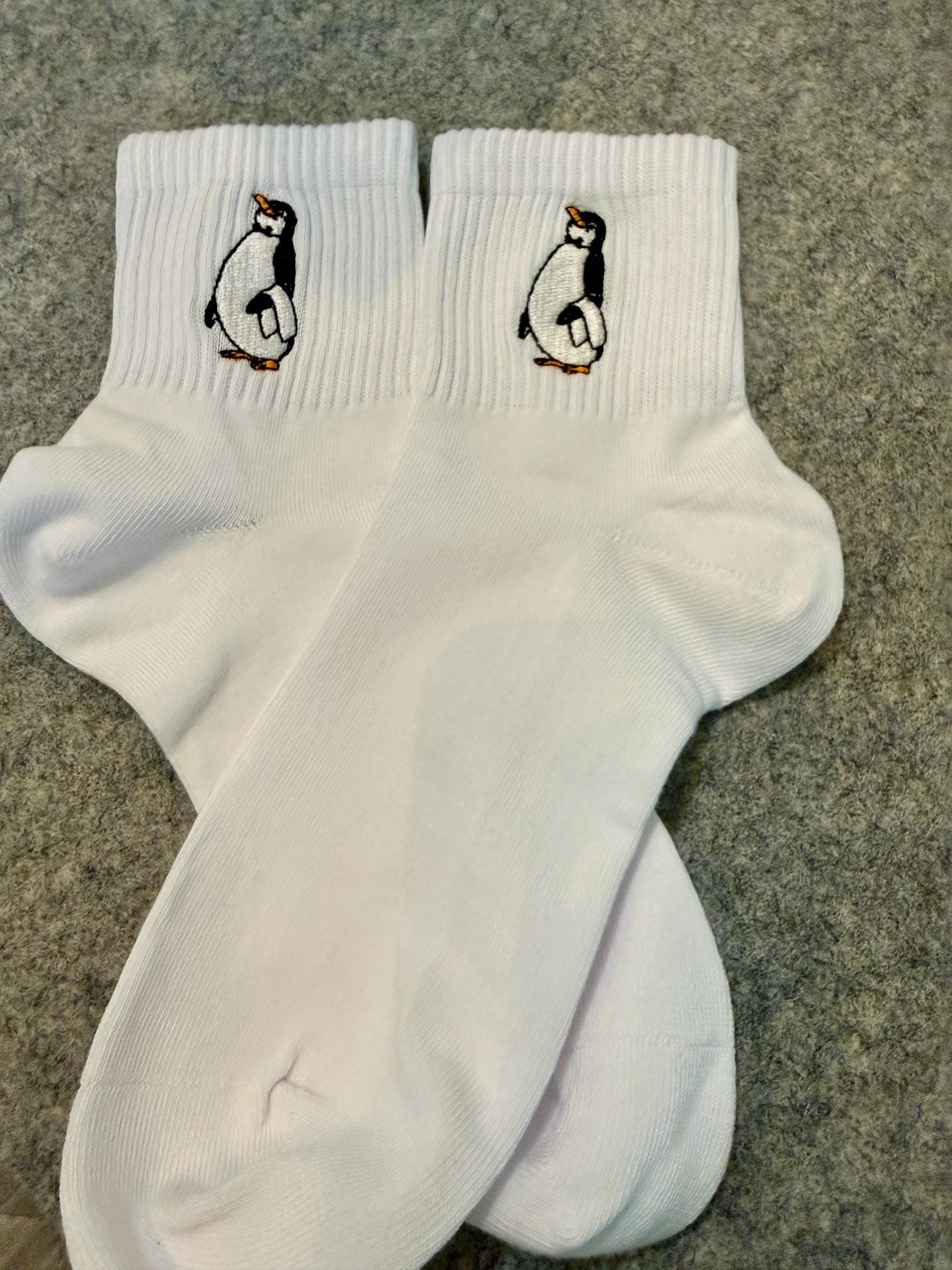 Penguin Waiter Embroidered Ladies Socks.