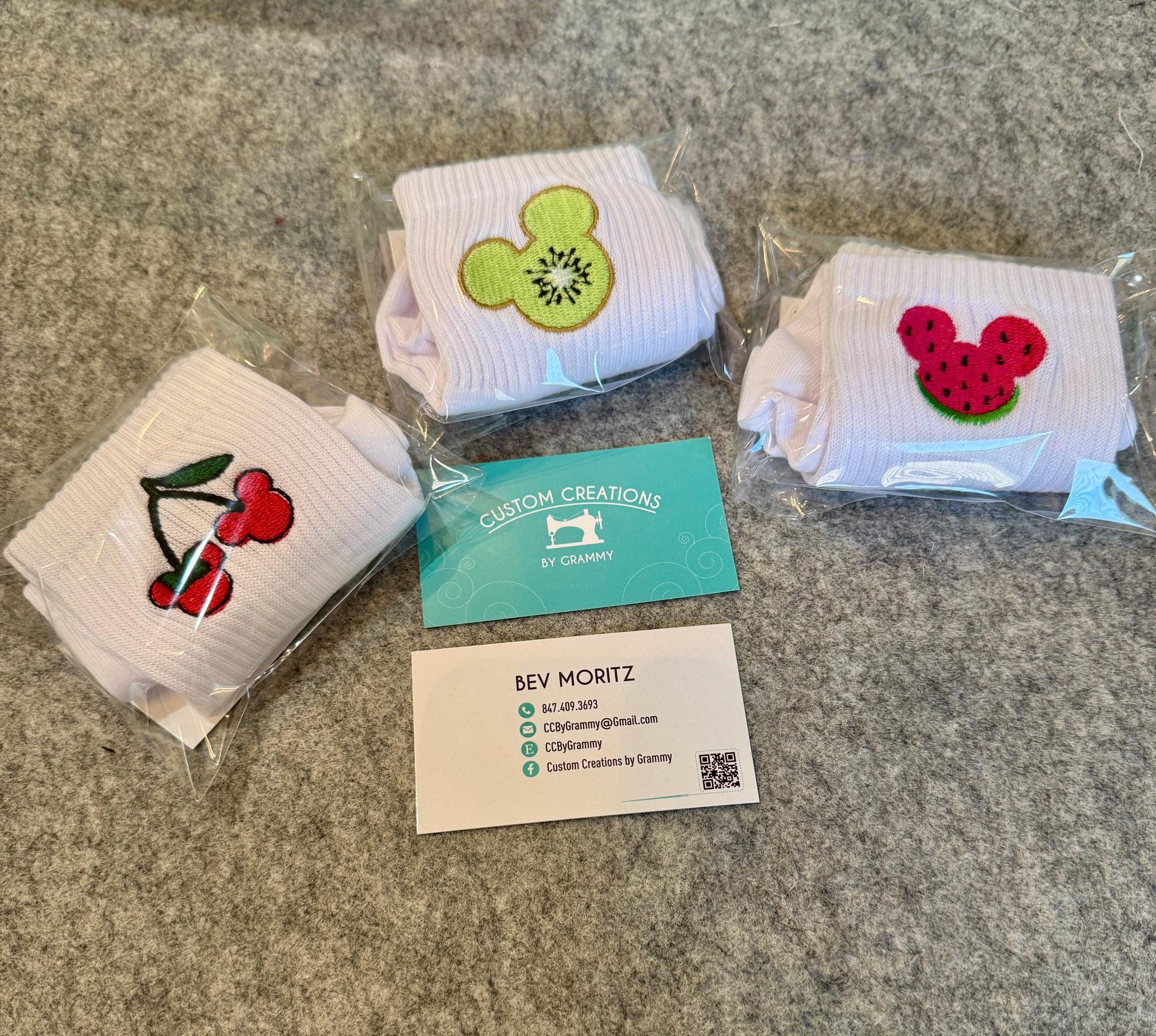 Ladies Embroidered Socks, Perfect for Food & Wine Festival.  Mickeys on the Vine