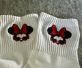 Minnie with sunglasses embroidered socks